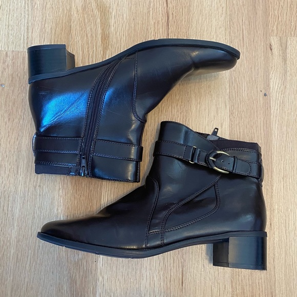Karen Scott Shoes - Karen Scott Heel Ankle Buckle Booties Brown SZ 9
